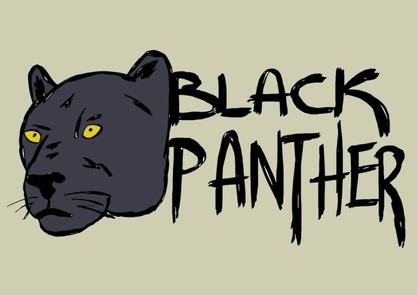 Schwarzer Panther mit Text - Foto, Bild