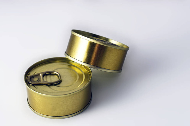 close-up of two canned tins - Photo, Image