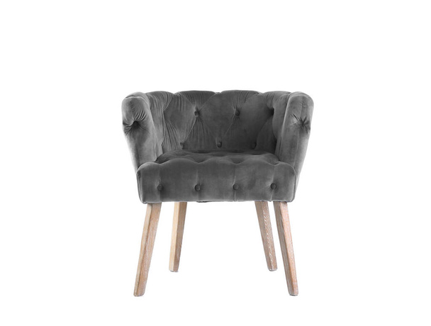 Comfortable armchair on white background. Interior element - Valokuva, kuva
