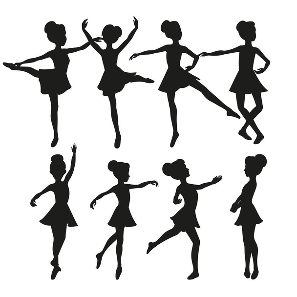 Vector Young Ballet Dancer Outline Set - Vector, Image