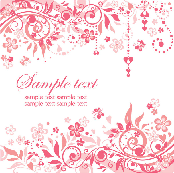 Greeting pink banner - Vector, Image