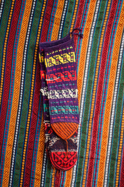 käsintehty värikäs Turkin etninen tyylistä kudottu villa sukat
 - Valokuva, kuva