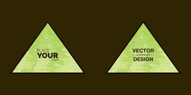 set of green watercolor triangles as background with text - Vektor, kép