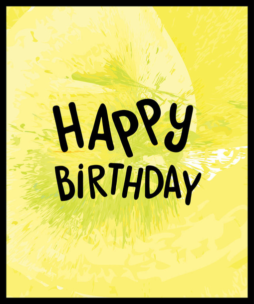 text Happy birthday on watercolor texture background  - Διάνυσμα, εικόνα