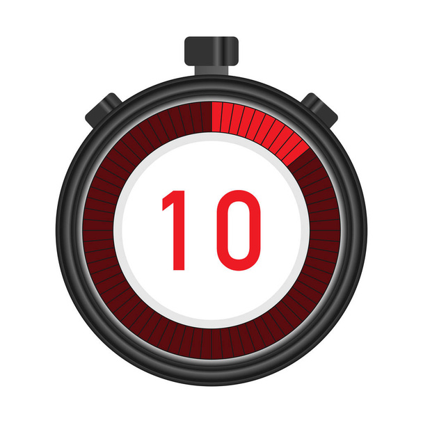 Digitaluhr, Zeit- und Stoppuhr-Vektorsymbol isoliert auf weißem Hintergrund für Messung und Countdown. - Vektor, Bild