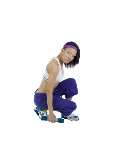 nő súlyzókkal - Fotó, kép