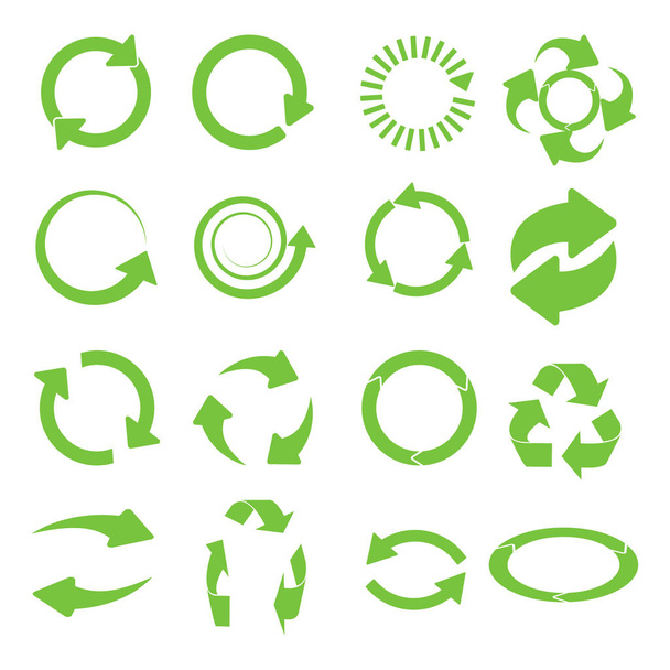 Πράσινα στρογγυλά ανακύκλωσης - Διάνυσμα, εικόνα
