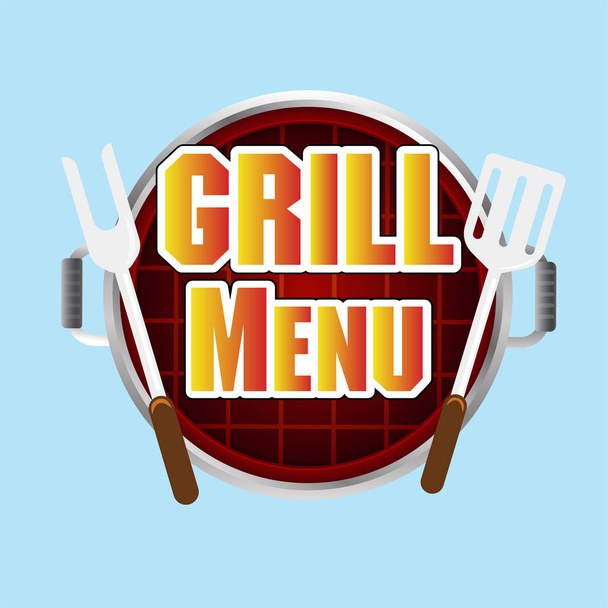 Grill Menu Grill Top View Background Vector Image - Вектор, зображення