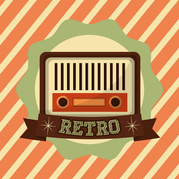 retro vintage radio music - ベクター画像