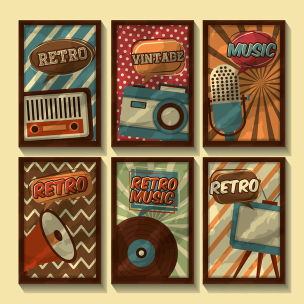 dispositivos vintage retro
 - Vetor, Imagem