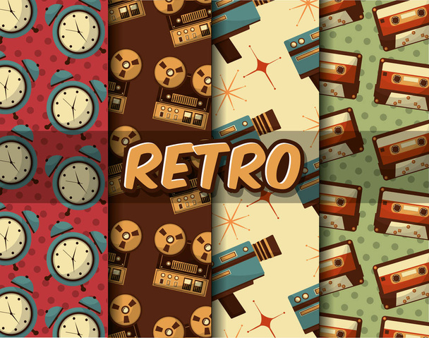 retro vintage devices - Vector, imagen