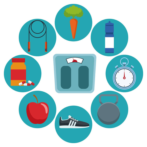 Fitness and health icons - Vector, Image