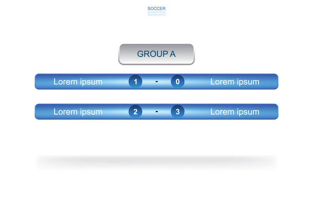 Match schedule team group background for world championship soccer football cup. Soccer football tournament schedule. Vector illustration. - Vektor, Bild