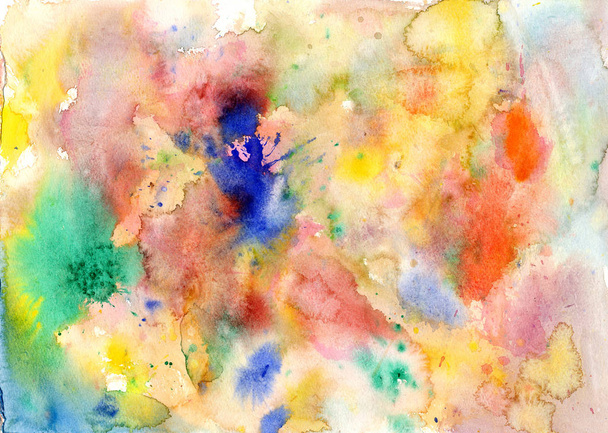 Abstract watercolor color stains and brush strokes  - Photo, Image