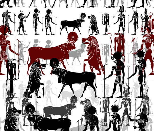 Αφηρημένα μοτίβα από την αρχαία Αίγυπτο - θεοί και δαίμονες - Φωτογραφία, εικόνα