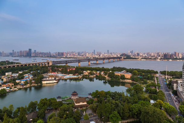 aerial view of wuhan citychina - Photo, Image