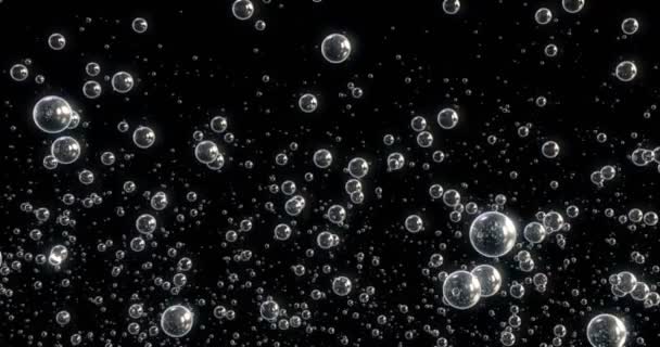 3D анімація бульбашок, що рухаються і плавають на чорному тлі
 - Кадри, відео