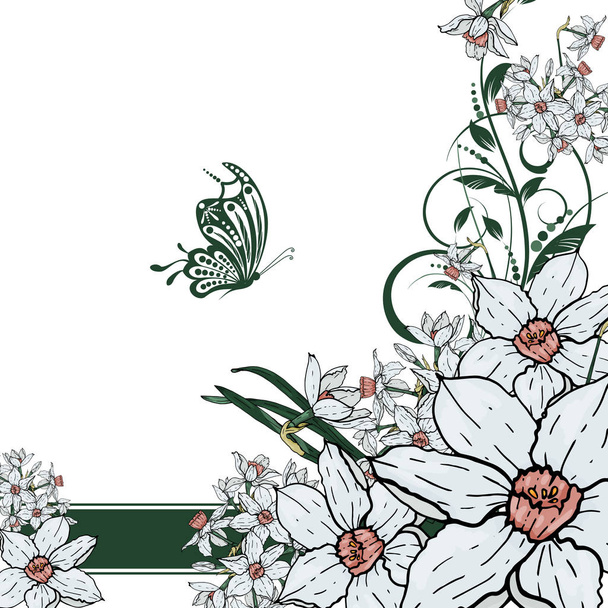  Vettore mano disegno Narciso fiori sfondo
 - Vettoriali, immagini