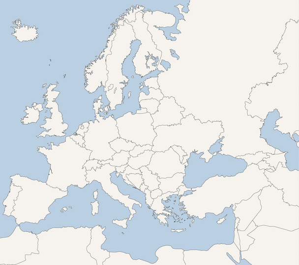 mapa evropských zemí - Vektor, obrázek