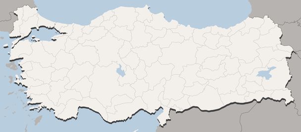 Χάρτης της Τουρκίας - Διάνυσμα, εικόνα