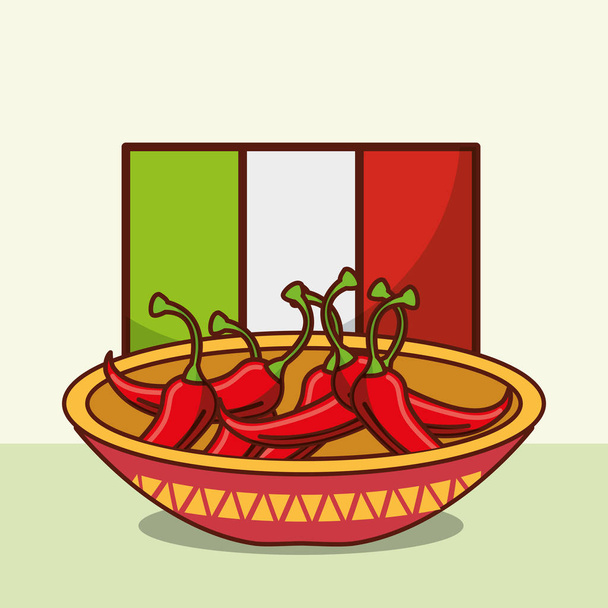 メキシコ料理カード - ベクター画像