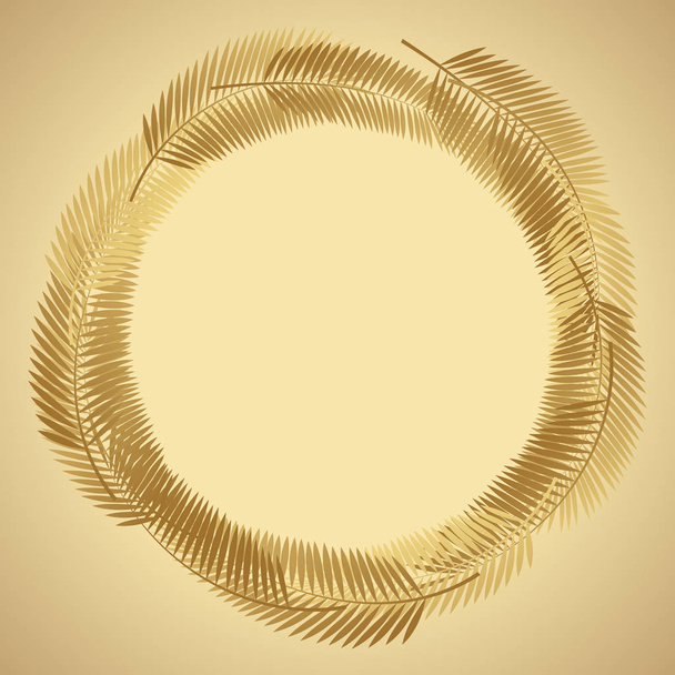Gold Palm Leaf Vector Background. Vector Illustration - ベクター画像