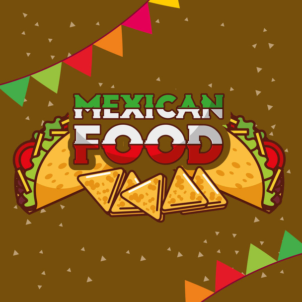 mexikói élelmiszer-kártya - Vektor, kép