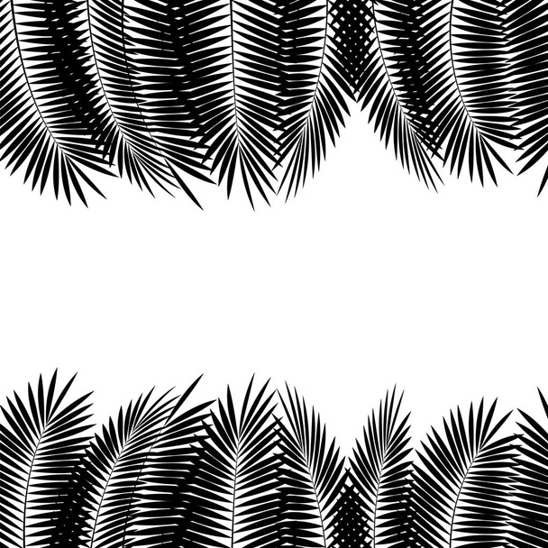 Black Palm Leaf on White Background. Vector Illustration - Vector, Image