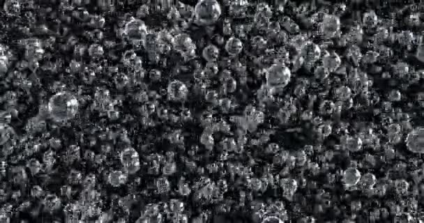 3D animation φυσαλίδων που κινούνται και επιπλέουν σε μαύρο φόντο - Πλάνα, βίντεο