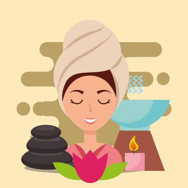 woman spa wellness - Vector, Image
