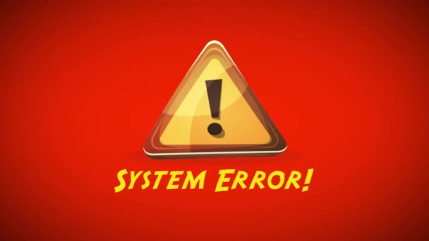 Systeem Error waarschuwing achtergrond / animatie van rode waarschuwing sign message scherm - Video