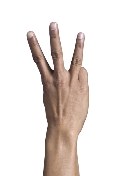 рука показывает три пальца - Фото, изображение