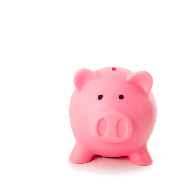 vaaleanpunainen säästöpossu eristetty valkoisella taustalla - Valokuva, kuva