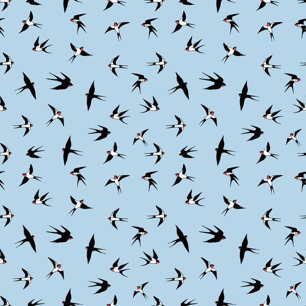 Swallow bird set pattern - Διάνυσμα, εικόνα
