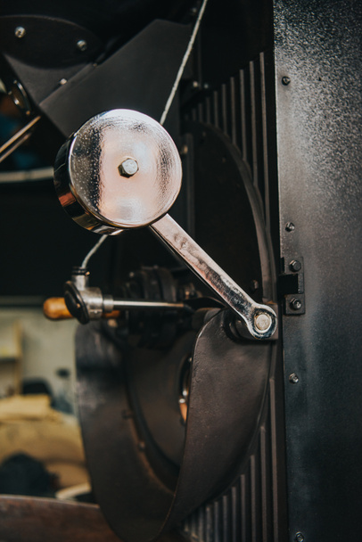 Metal shiny details of industrial coffee machine - 写真・画像