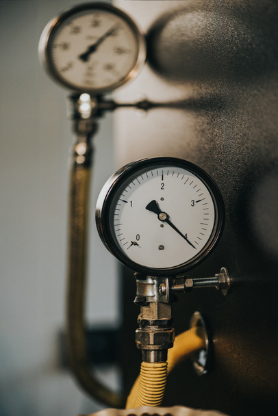 Pressure meter of professional industrial coffee roaster - Photo, Image