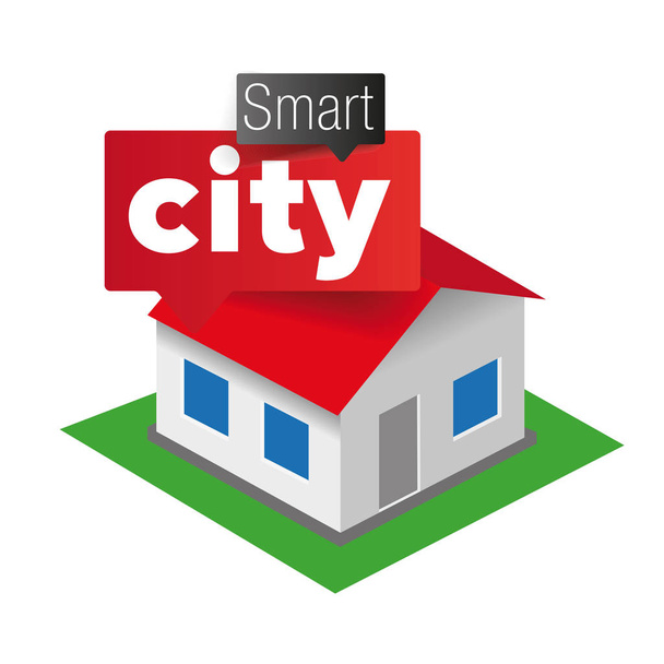 Smart city house icon - Vector, Image