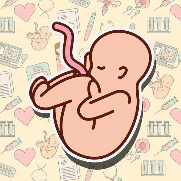 zwangerschap bevruchting gerelateerde - Vector, afbeelding