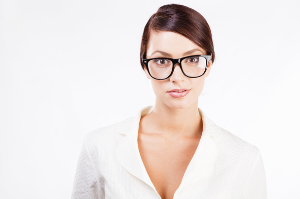 Mujer estricta en gafas
 - Foto, imagen