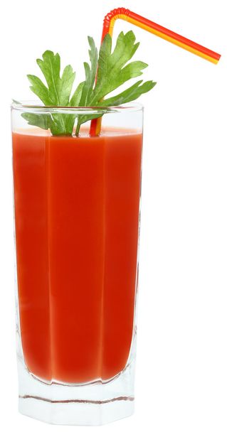 Glass of tomato juice with leaves mint - Foto, immagini