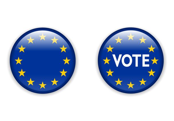 lege stemming badge knop voor Europese Unie verkiezingen - Vector, afbeelding