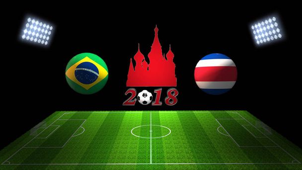 World Soccer Cup meczu 2018 w Rosji: Brazylia vs. Costa Rica, ja - Zdjęcie, obraz