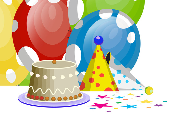 ballons et ornements d'anniversaire
 - Vecteur, image