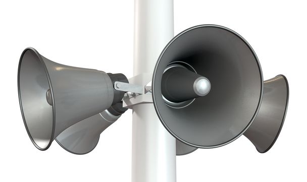 Horn Loudspeakers On A Pole - Photo, Image