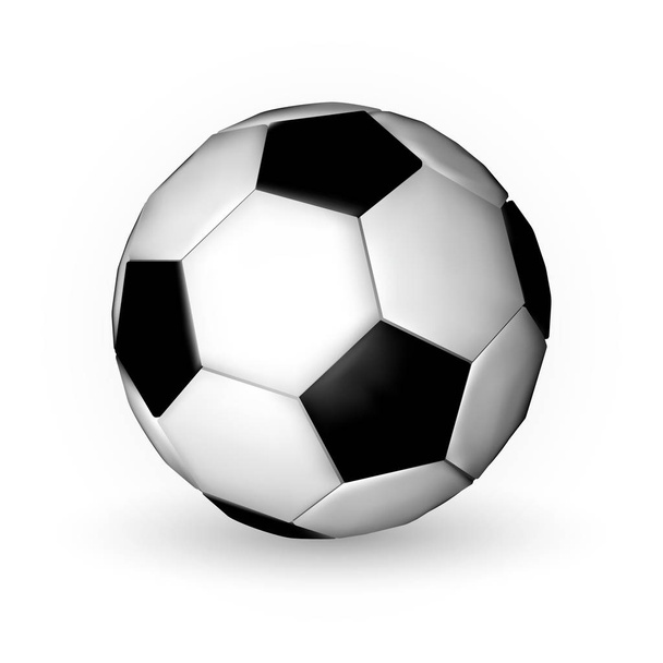 Football ball, soccer ball on wfite background. Vector illustration. - Vector, Image