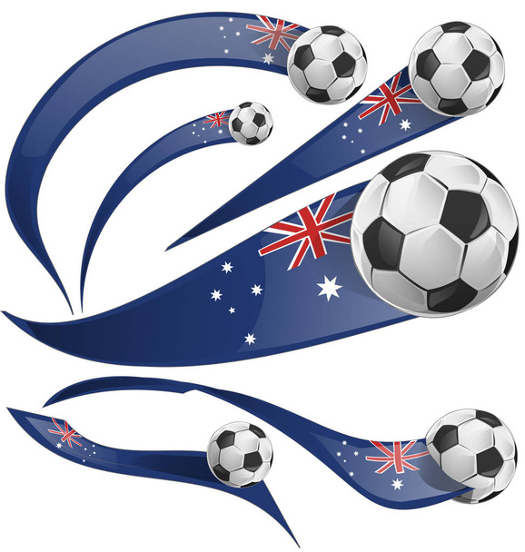 peru flag set with soccer ball - Vector, Image