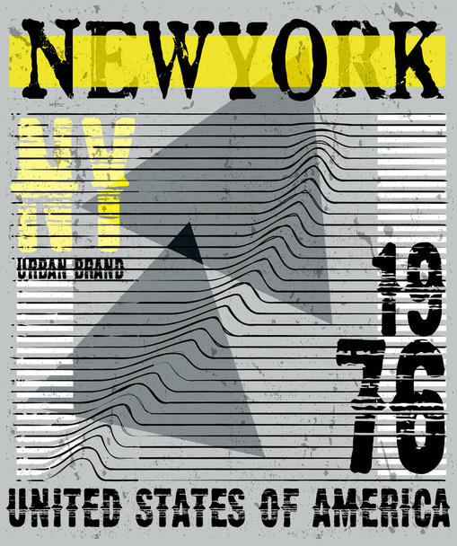 nyc, new york, stock vector illustration T-shirt design, print design - Vektor, Bild
