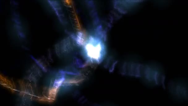 4 k έκρηξη πυρκαγιάς ακτίνων λέιζερ πυροτέχνημα χώρο, μαγικό υπόβαθρο της ενέργειας ενέργειας σωματιδίων - Πλάνα, βίντεο