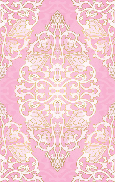 Modèle abstrait oriental. Gabarit vectoriel rose pour textile, châle, tapis. Ornement coloré
. - Vecteur, image