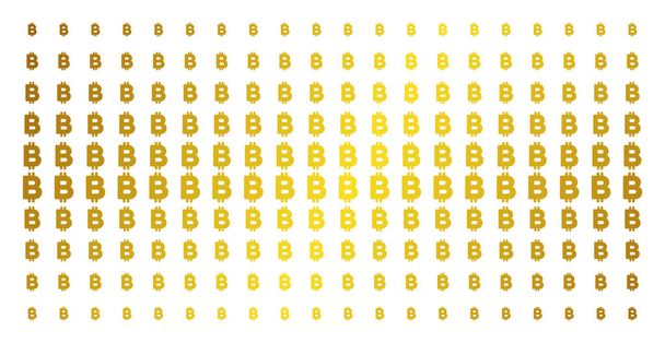 Bitcoin Gold Halftone Array - Vector, Image